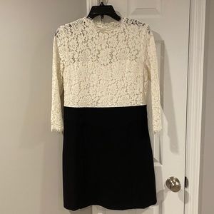 Express Lace Mock Neck 3/4 Sleeve Dress